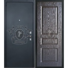 Дверь стальная Монарх1   (муар черн.с бл) 860*2050 Правая, Лорд ФР Вяз барон светл.