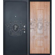 Дверь стальная Монарх1 (муар черн.с бл) 860*2050 Правая, панель Версаль 3 (сим.бел)