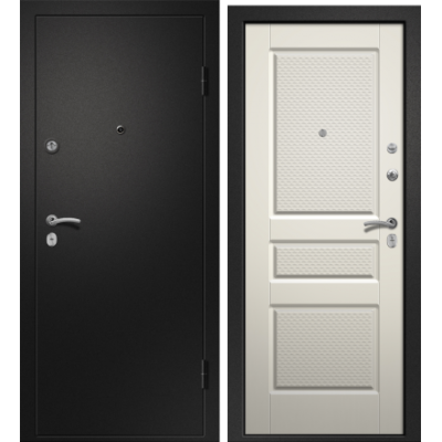 Дверь АРИЗОНА-220 (Лиственница белая S-6 черн. лак Сатин черный 860*2050 L)