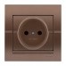 702-3131-121 Deriy Розетка б/з  светло коричневый перламутр со вставкой керамика